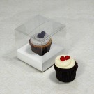1 Cupcake Clear Mini Cupcake Boxes w White insert($1.20pc x 25 units)
